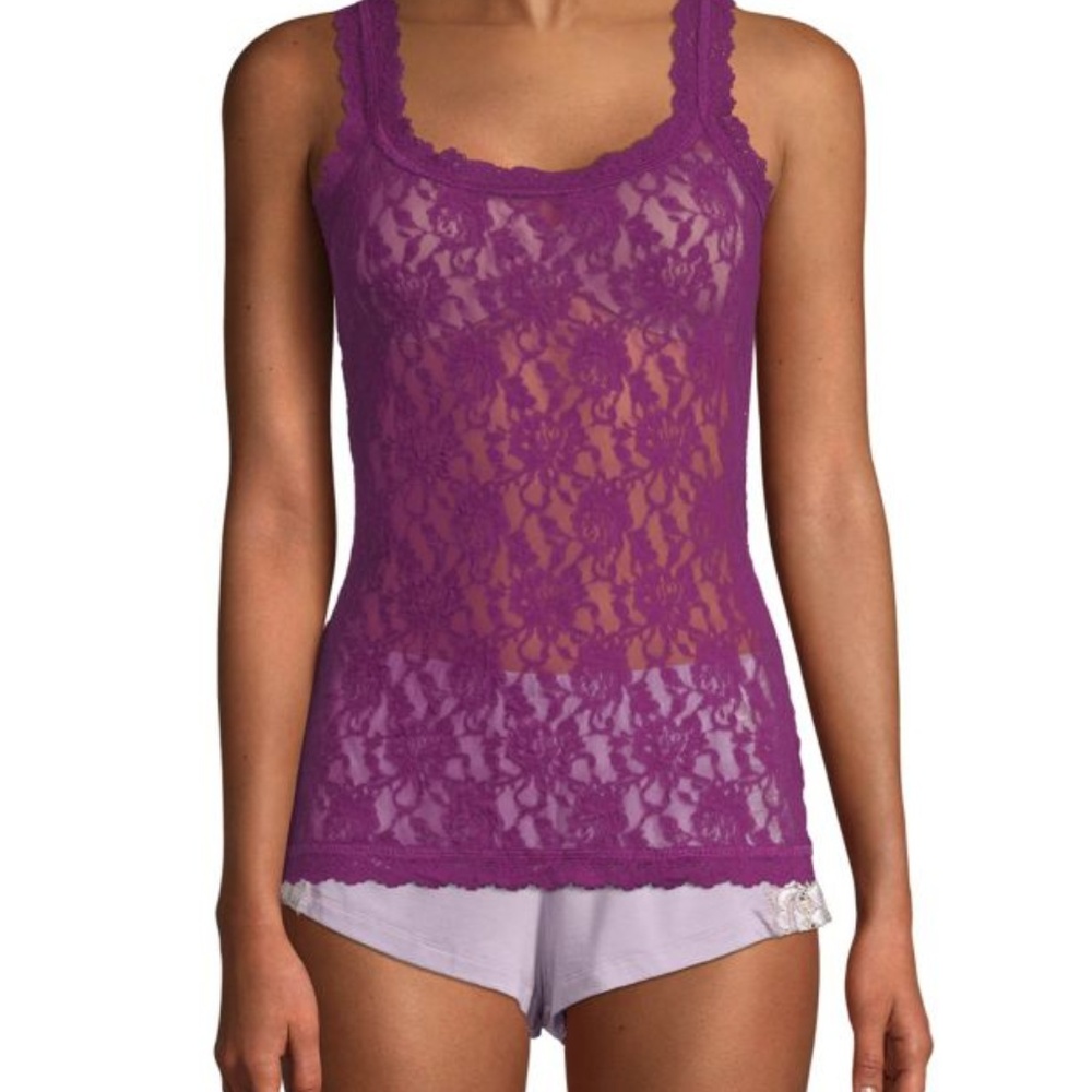 HANKY PANKY Signature Lace Camisole SZ Purple Wine